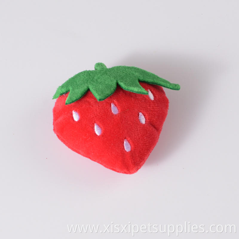 Hot selling cute fruit shape plush interactive catnip chew pet cat toy
